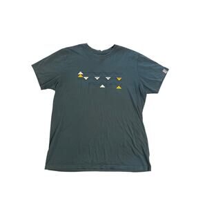 Men L Arcteryx Arc'teryx Green Short Slv Tee T-Shirt Top Graphic Geometric Print